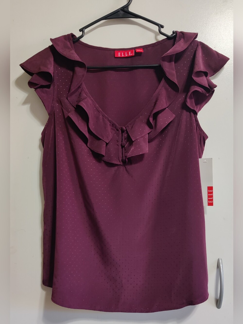 ELLE Ruffle V-Neck Blouse